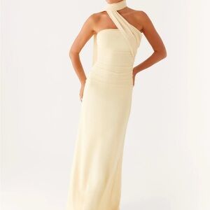Peppermayo Cream Halter Maxi Dress NWT